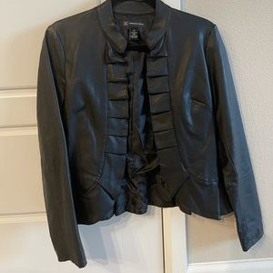 INC faux leather women coat topper small